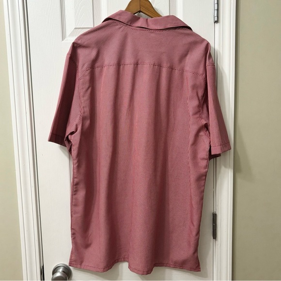 Columbia Red Checked Button Down Short Sleeve Shirt Mens Size Large - Picture 6 of 7
